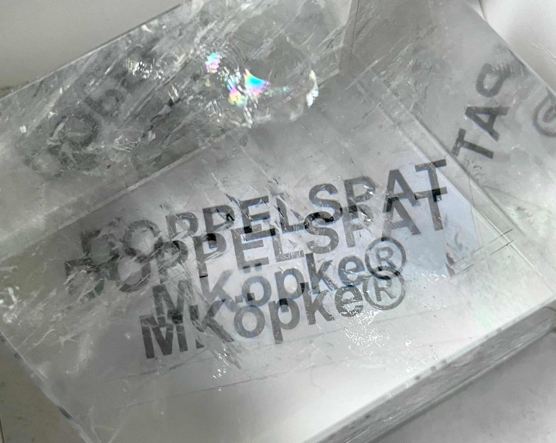 Doppelspat - optischer Calcit Doppelbrechung Islandspat - poliert