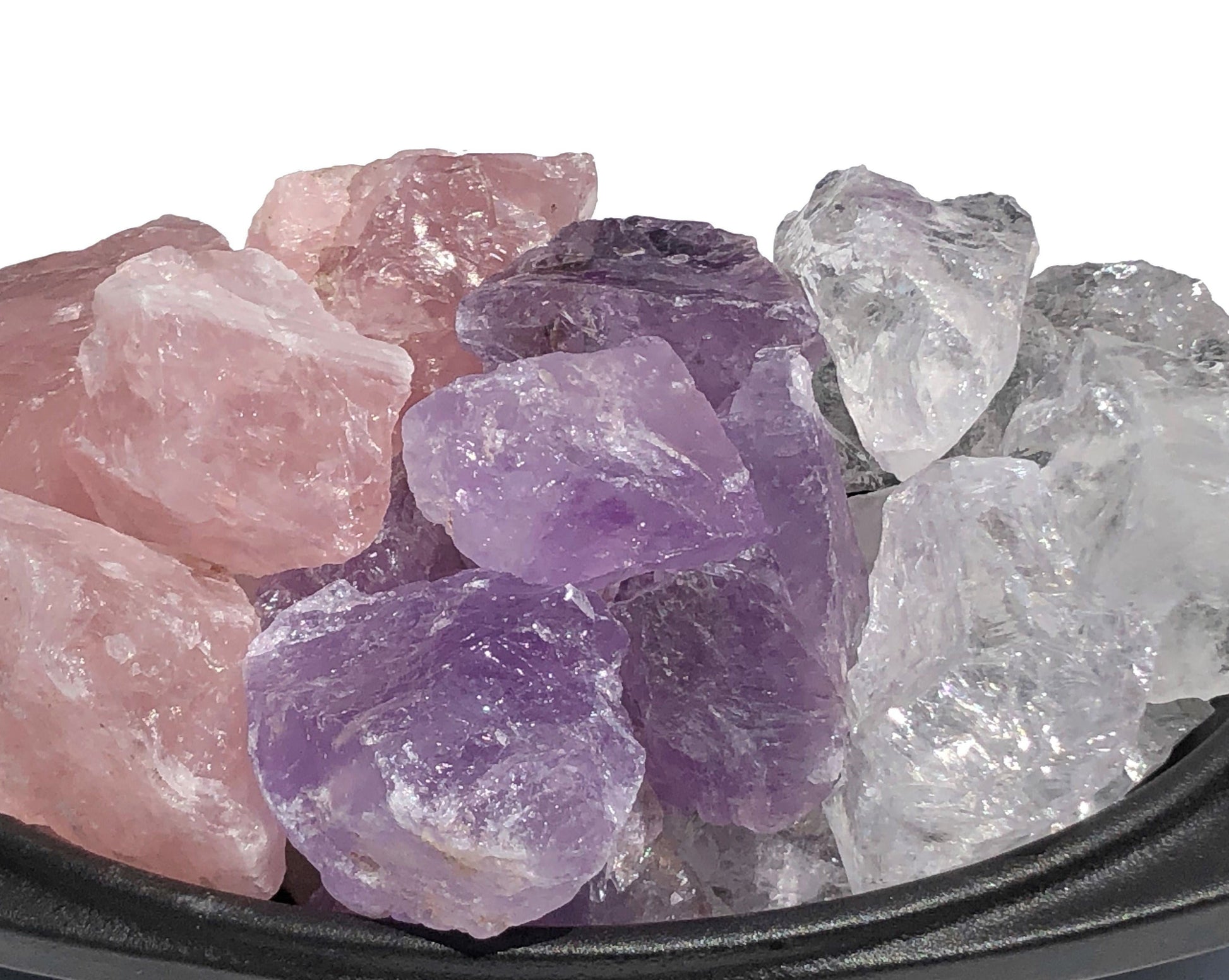 Amethyst Bergkristall Rosenquarz Rohsteine Wassersteine Edelsteinwasser - Grundmischung Basis