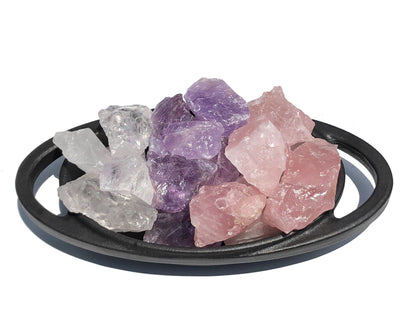 Amethyst Bergkristall Rosenquarz Rohsteine Wassersteine Edelsteinwasser - Grundmischung Basis