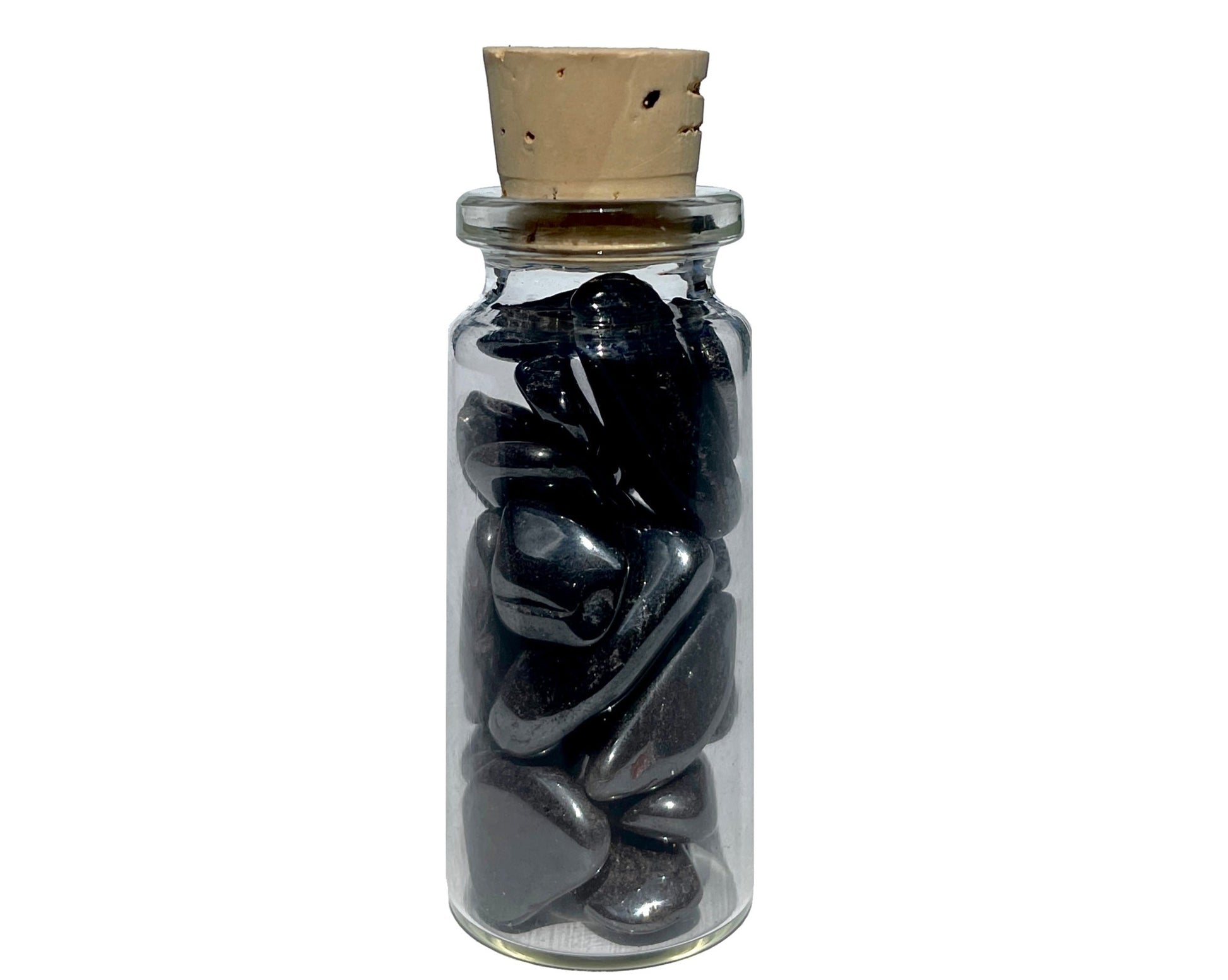 Bergkristall Hämatit Ladesteine - 2er-Set Trommelsteine Dekoglas - Geschenkidee
