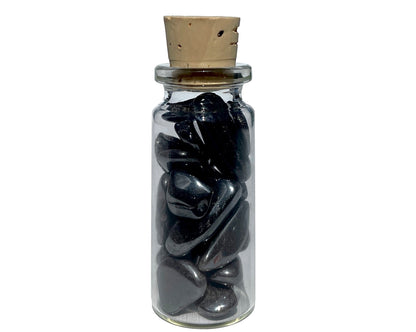 Bergkristall Hämatit Ladesteine - 2er-Set Trommelsteine Dekoglas - Geschenkidee