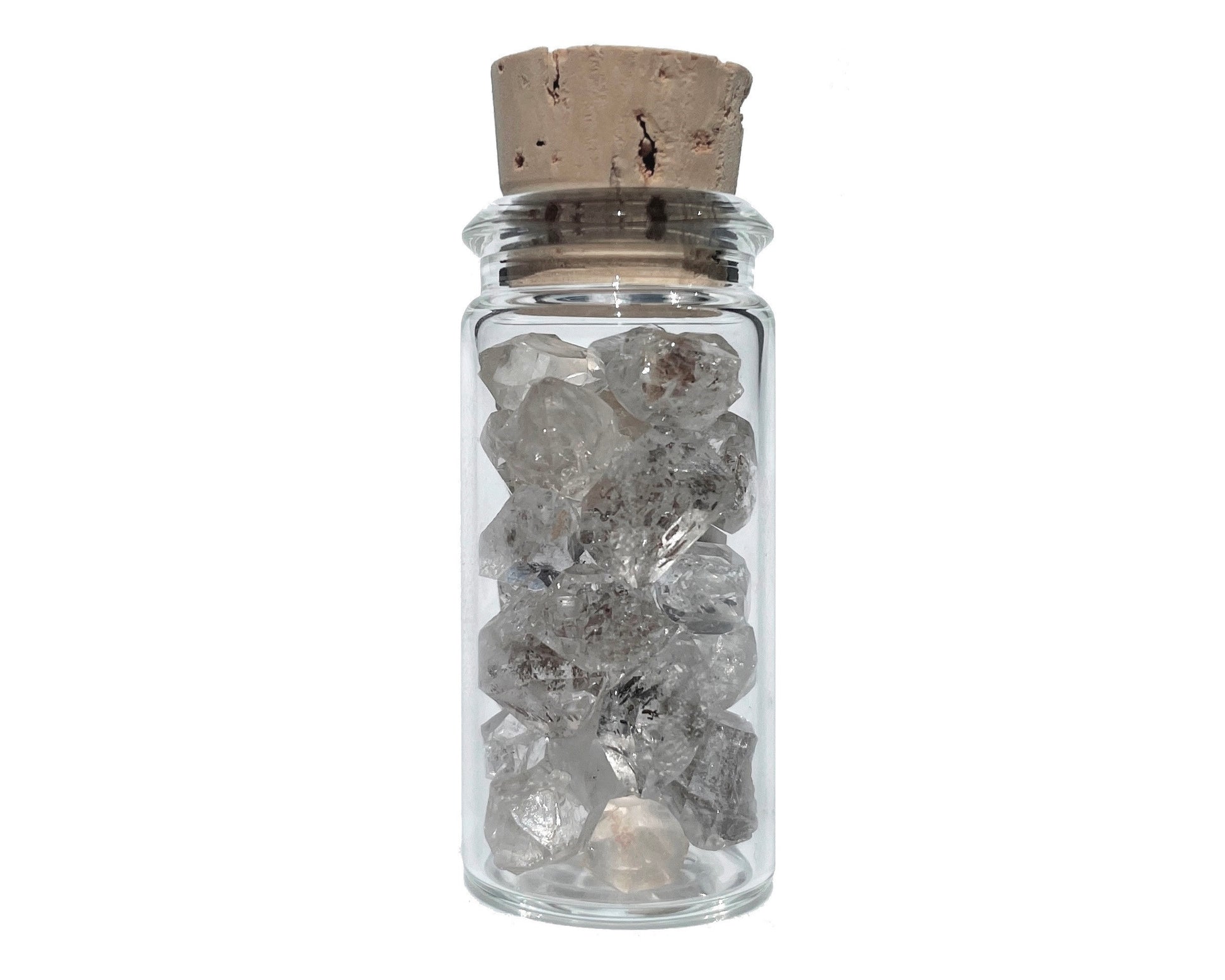 Herkimer Diamanten - Quarz Kristalle im Gläschen Edelsteinwasser - Geschenkidee