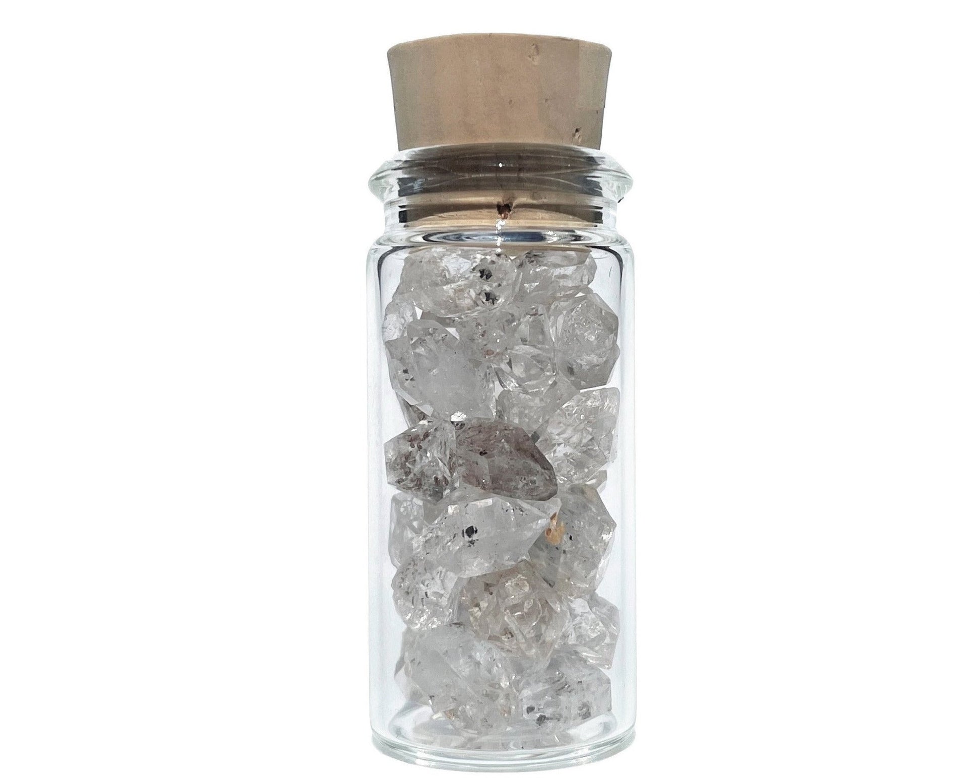 Herkimer Diamanten - Quarz Kristalle im Gläschen Edelsteinwasser - Geschenkidee