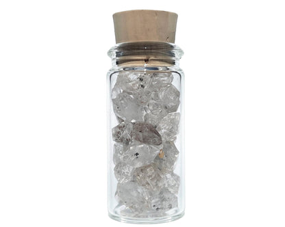 Herkimer Diamanten - Quarz Kristalle im Gläschen Edelsteinwasser - Geschenkidee