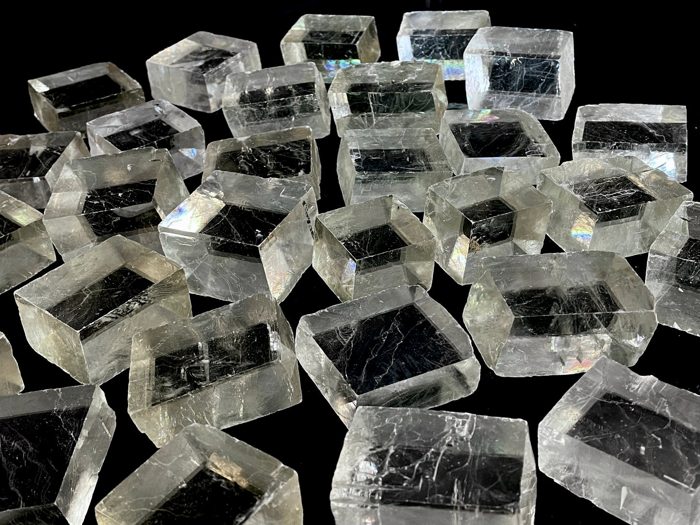 optischer Calcit - Rohsteine Islandspat natur - kristallklar | 20 - 35 mm