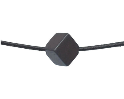 Magnetit Würfel - Magneteisenstein Anhänger gebohrt Kette mit Lederband 