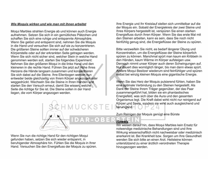 Informationskarte Moqui Marbles zur Meditation