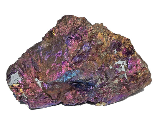 Vorderansicht Buntkupfer für Sammler in Regenbogenfarben auf weißem Hintergrund