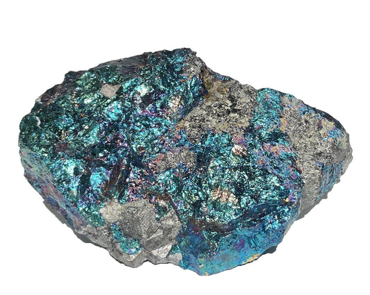 Vorderansicht Buntkupfer für Sammler in Regenbogenfarben auf weißem Hintergrund