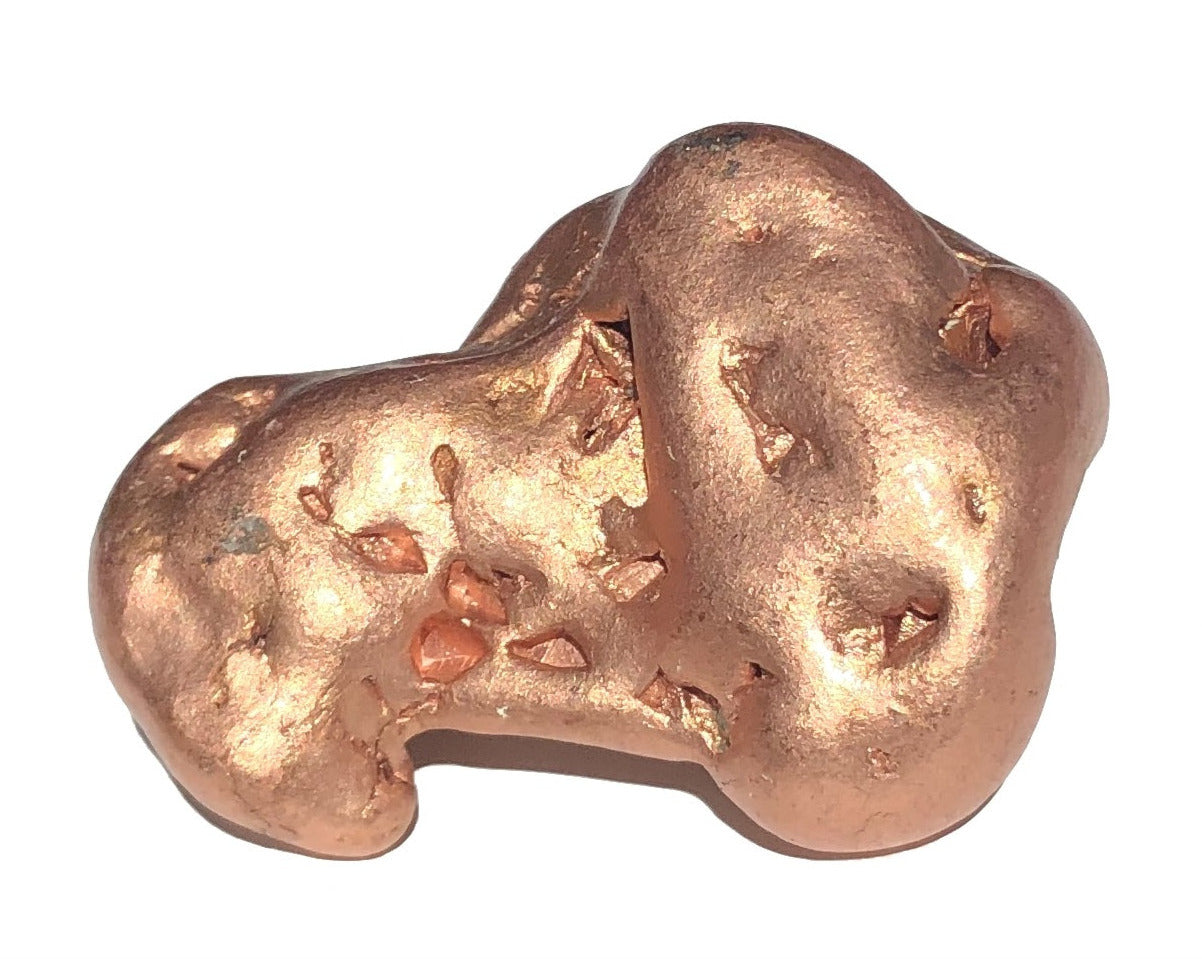 Kupfer Nugget auf weißem Hintergrund