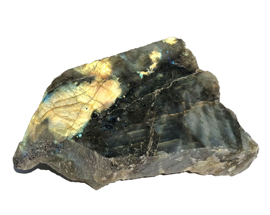 Labradorit Anschliff - Rohstein anpoliert mit irisierenden Farben