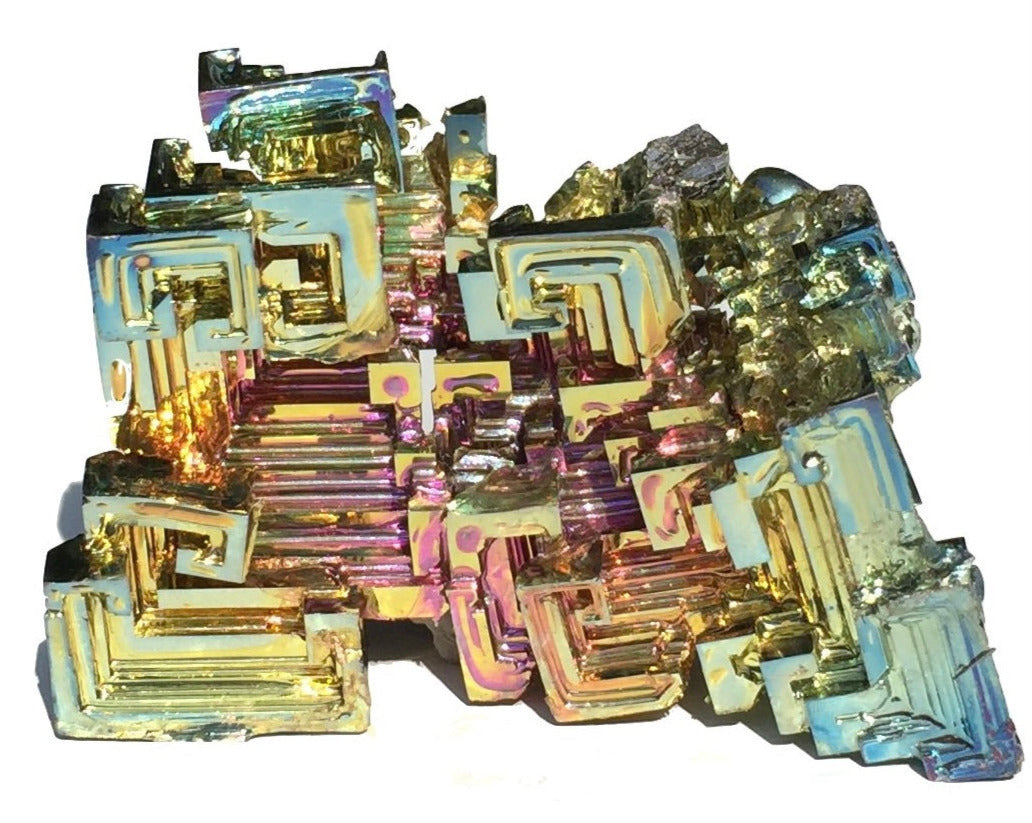 Wismut Kristall - Bismut Skelettkristall - irisierende Farben