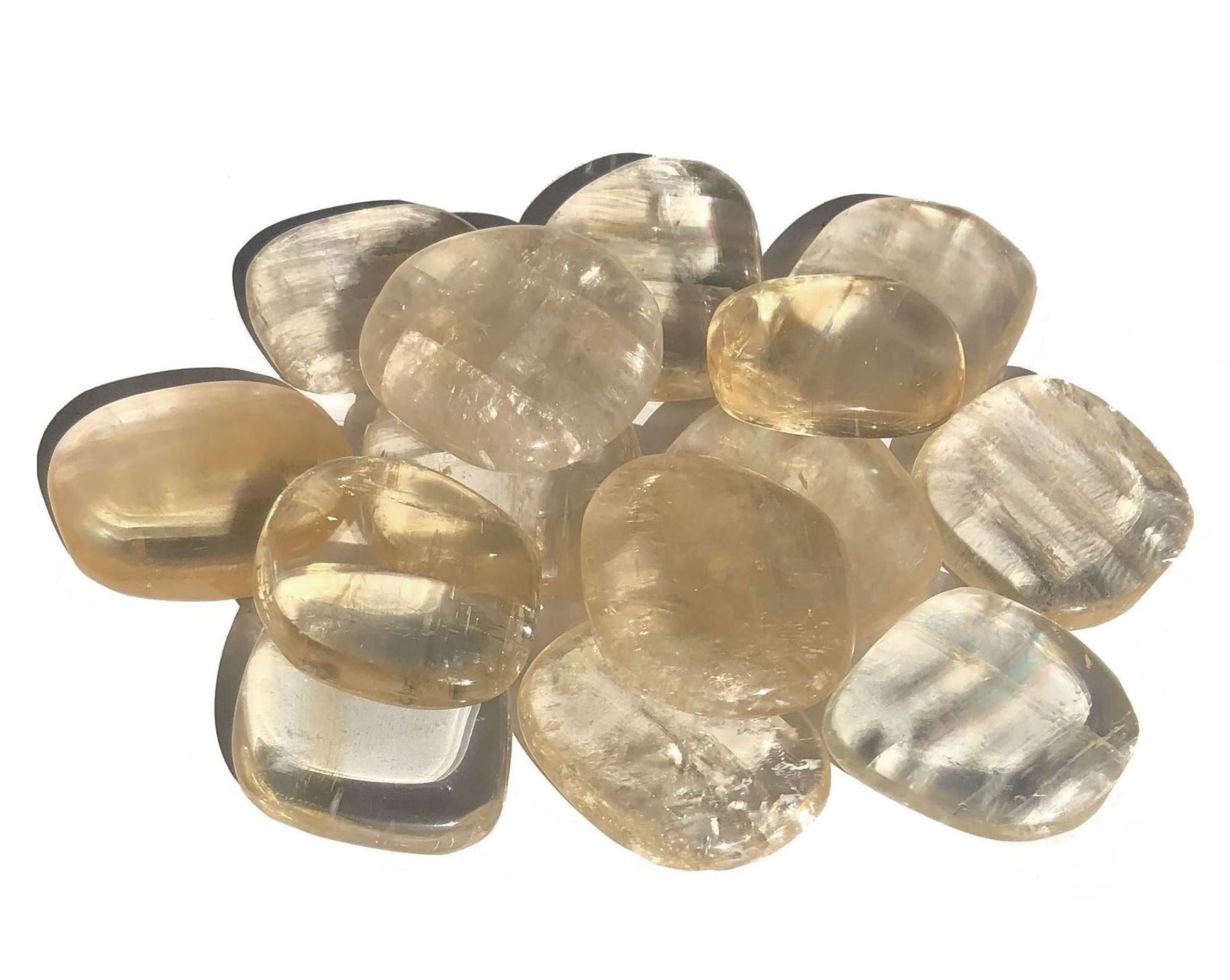 optischer Calcit - Scheibensteine Massagesteine zum Auflegen - Therapiesteine