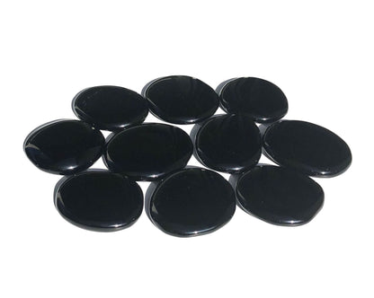 schwarzer Obsidian - Scheibensteine Massagesteine zum Auflegen - Therapiesteine