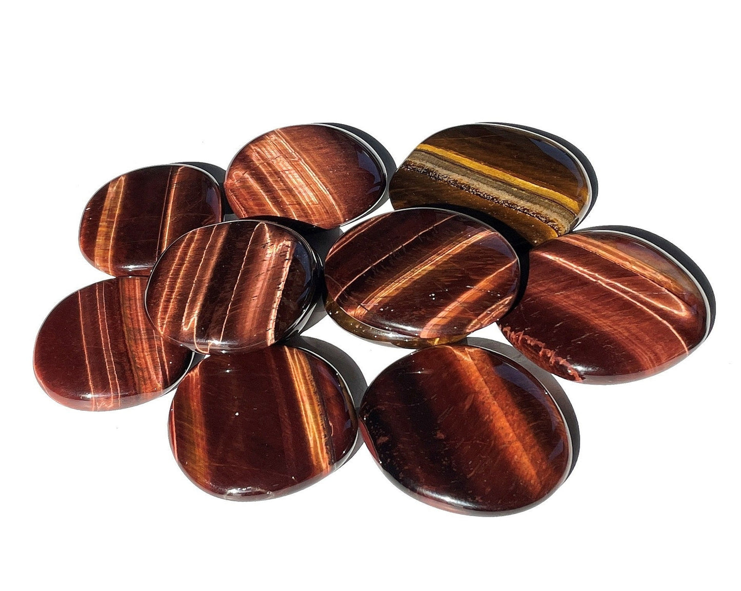 Tigerauge rot Scheibensteine