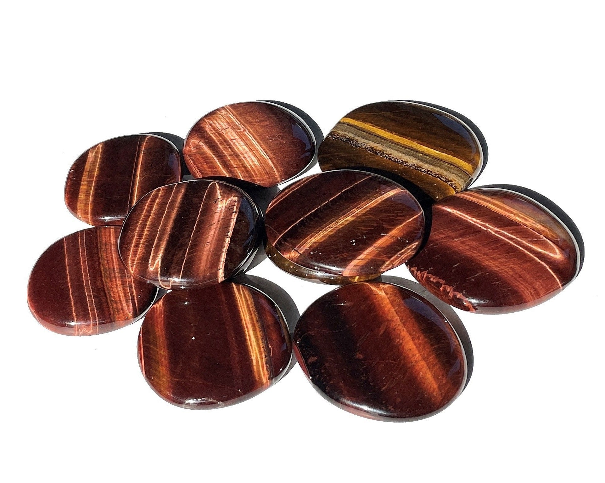 Tigerauge rot Scheibensteine