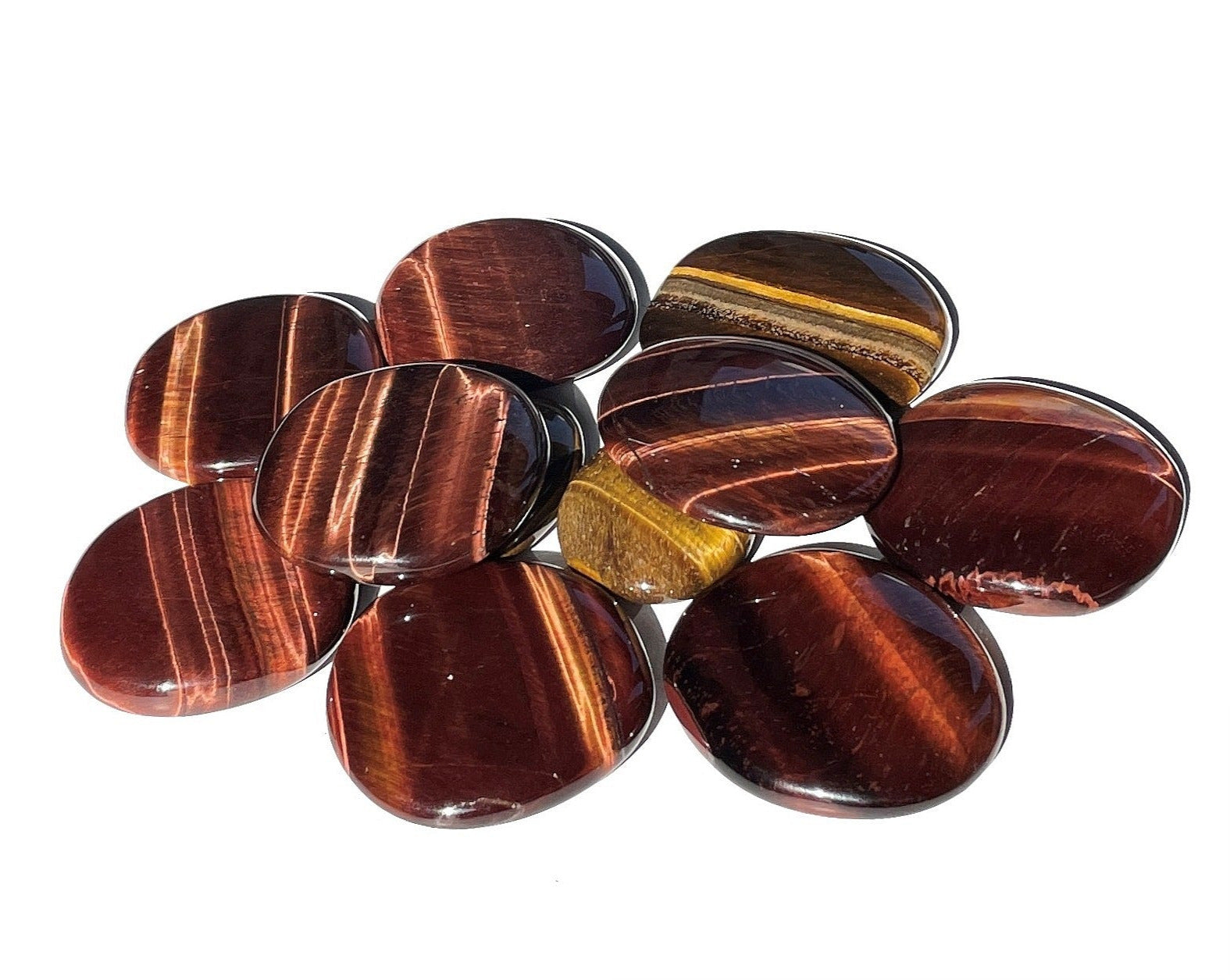 Tigerauge rot Scheibensteine