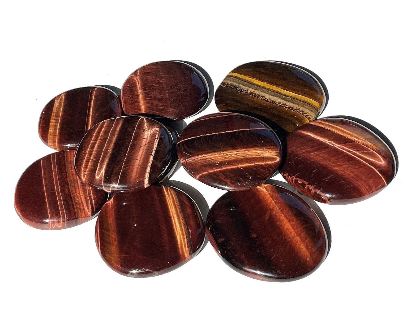 Tigerauge rot Scheibensteine