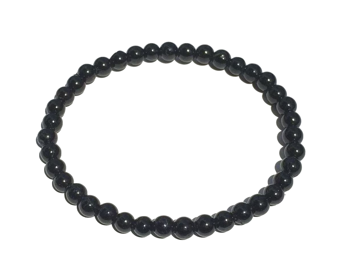 Turmalin schwarz Schörl Armband - Edelstein Armband Kugelarmband