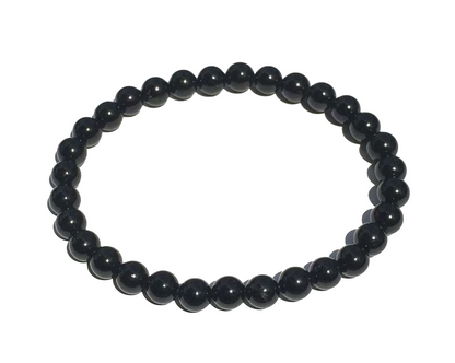Turmalin schwarz Schörl Armband - Edelstein Armband Kugelarmband